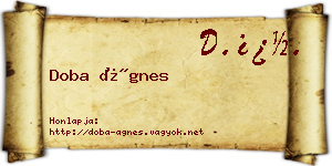Doba Ágnes névjegykártya