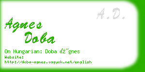 agnes doba business card